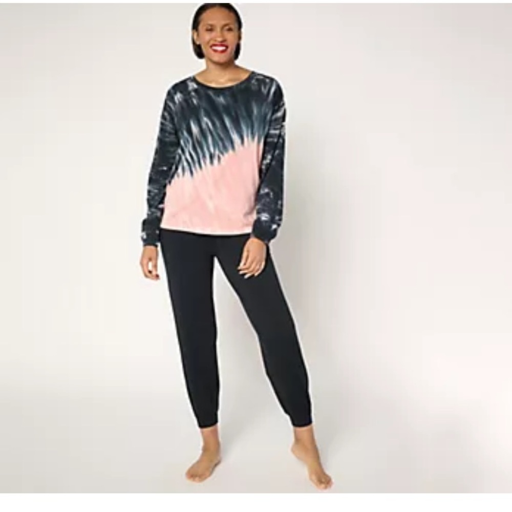 AnyBody Cozy Knit Tie-Dye Top and‎ Jogger Set